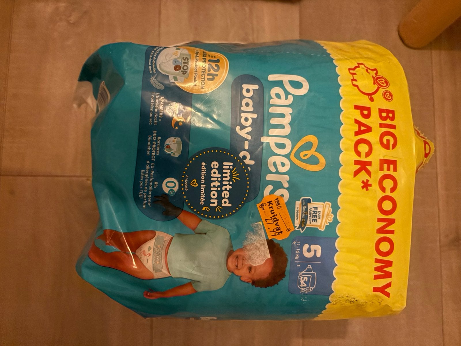 Pampers maat 5 (pak open 50 stuks), Kinderen en Baby's, Ophalen of Verzenden, Zo goed als nieuw, Overige typen