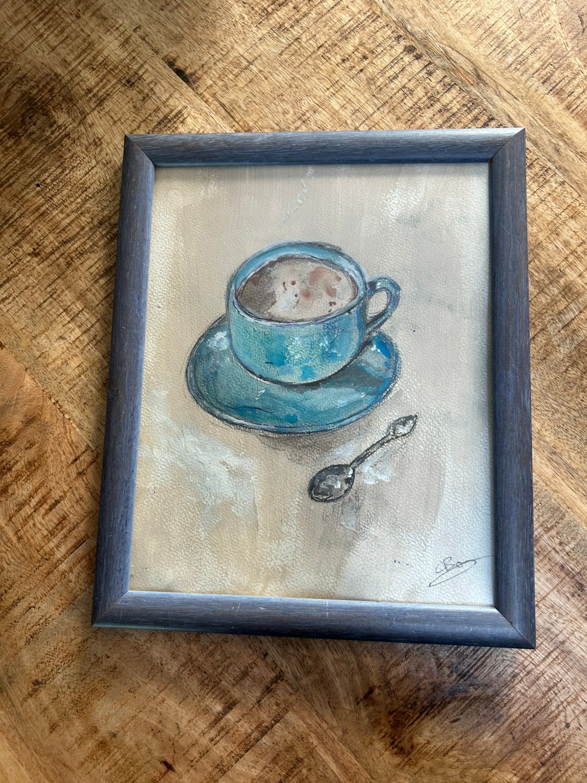 Leuk schilderijtje kopje koffie, Ophalen of Verzenden