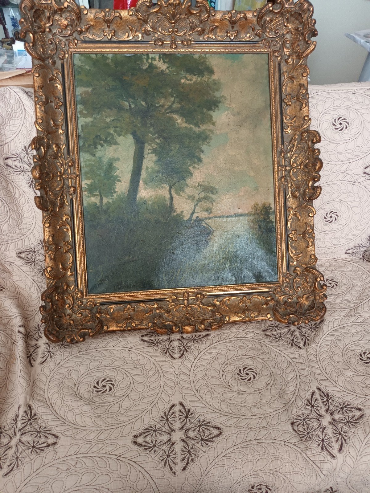rivier in het bos Kees Terlouw 1890.1948, Antiek en Kunst, Ophalen of Verzenden, Klassiek, Landschap