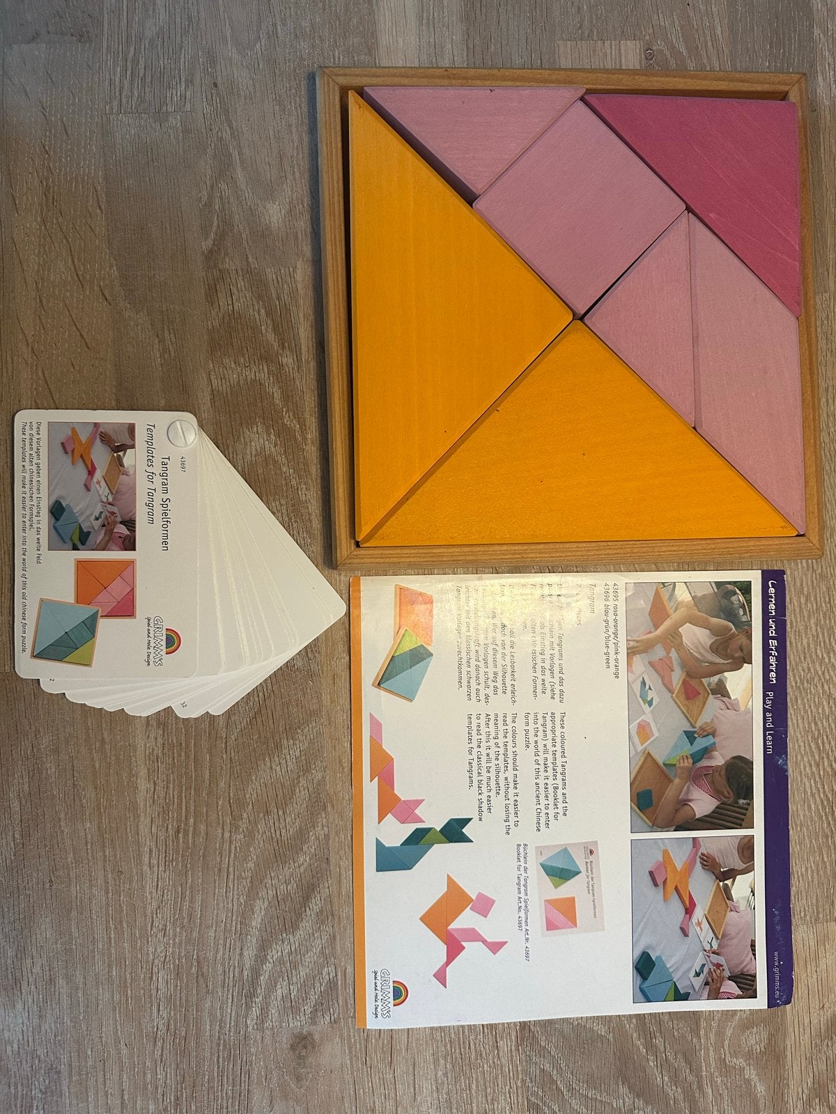 Grimm's Tangram Puzzel met Sjablonen, Ophalen of Verzenden, Zo goed als nieuw, Puzzelen