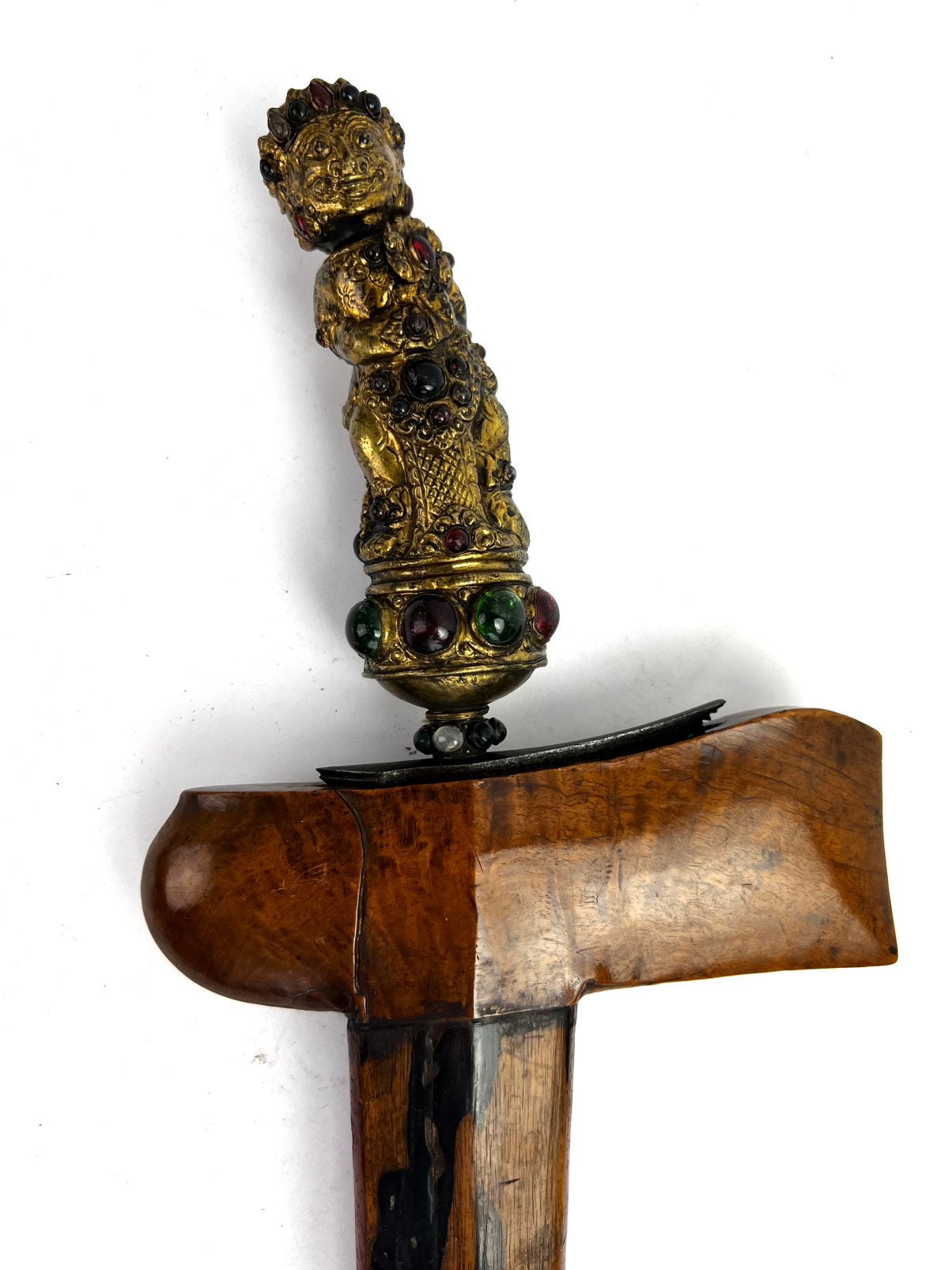Antieke Balinese keris met Durga greep, pamor kling, Ophalen of Verzenden
