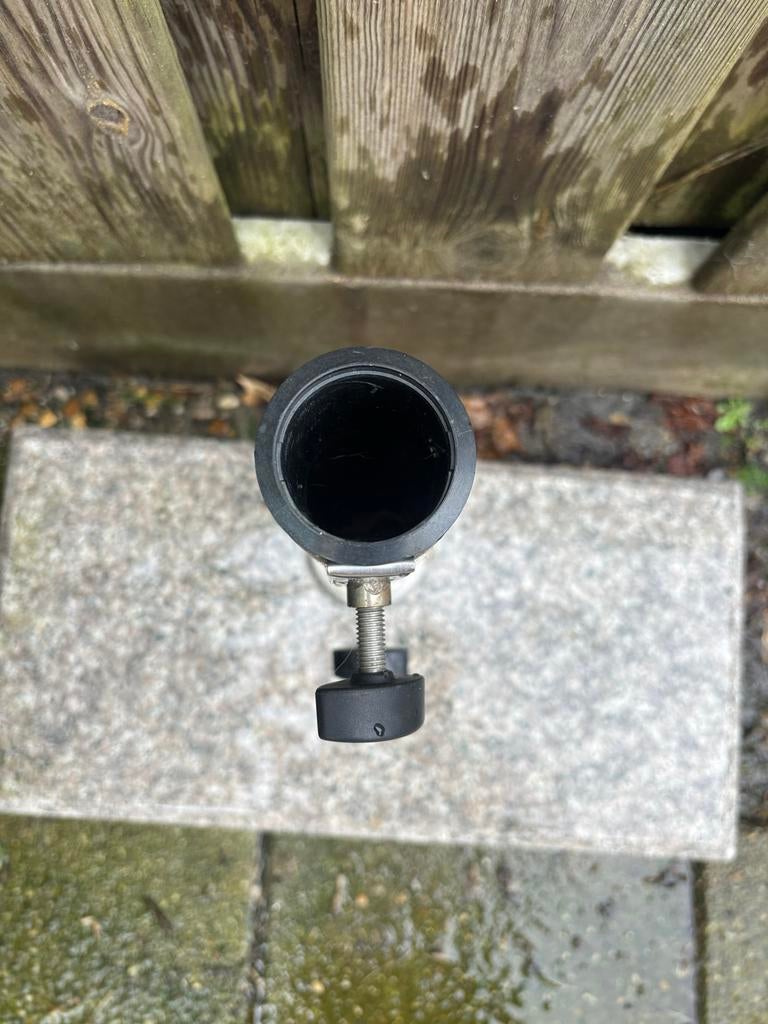 Parasolvoet van graniet met RVS buis, Ophalen of Verzenden, Zo goed als nieuw, 1 tot 2 meter, Parasolvoet