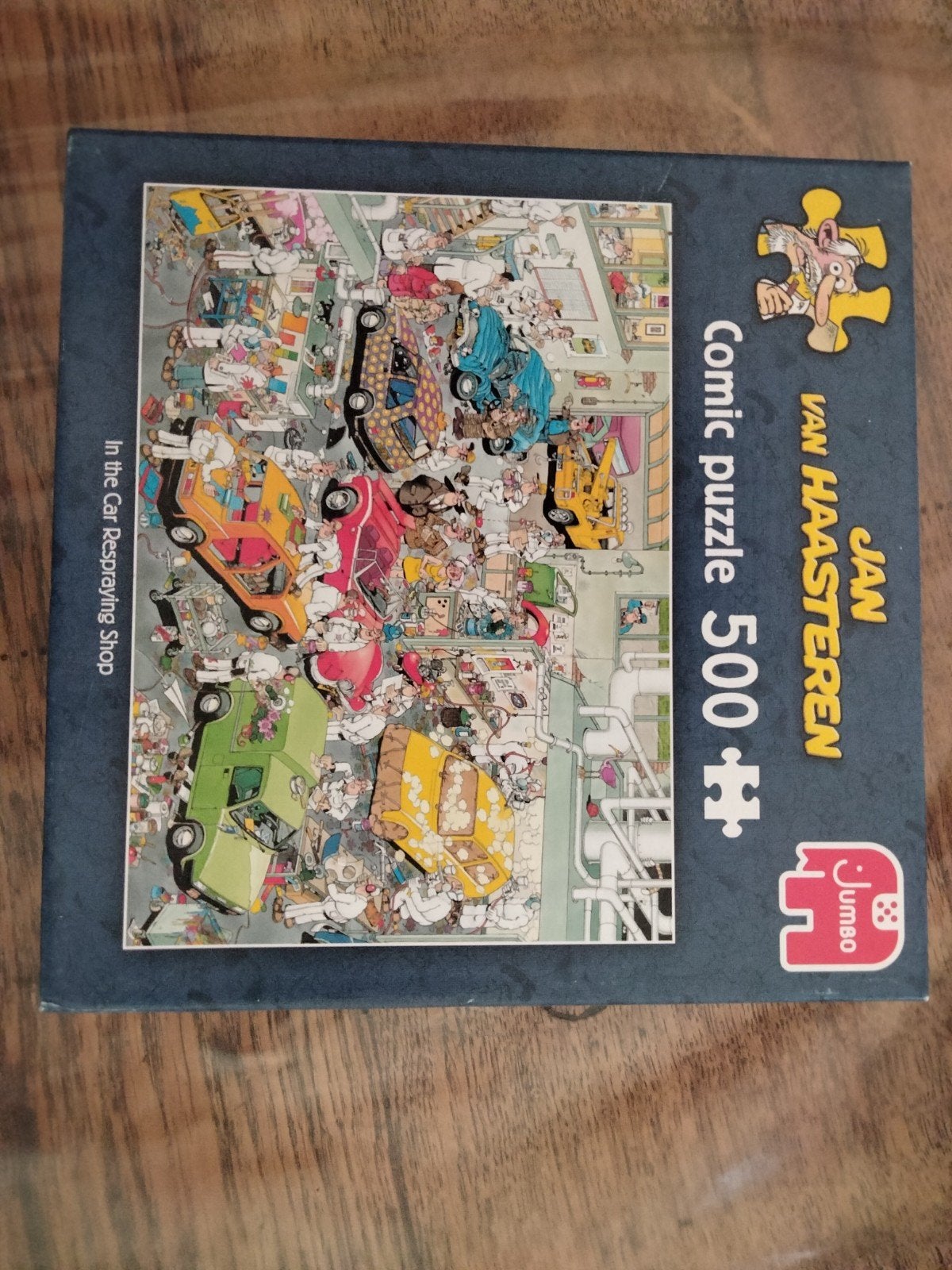 Jan van Haasteren Comic Puzzel - In the Car Respraying Shop, Ophalen of Verzenden, 500 t/m 1500 stukjes, Gebruikt, Legpuzzel