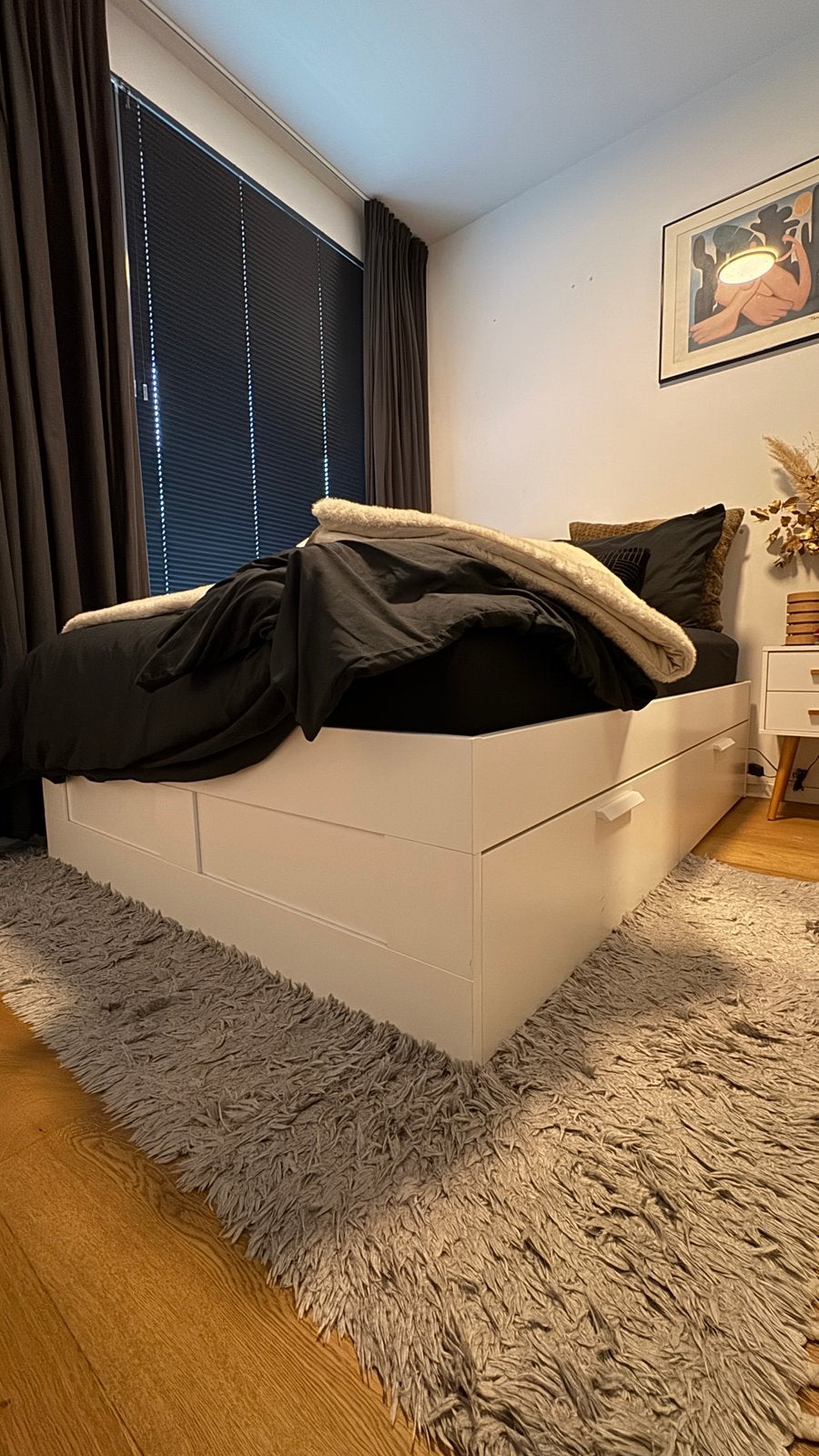 IKEA bed, Ophalen, Wit, Tweepersoons, 140 cm
