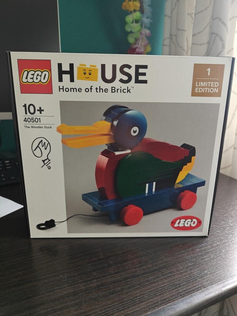 LEGO House 40501 Houten Eend - Gesigneerd & Nieuw!, Overige thema's, Lego, Nieuw, Ophalen of Verzenden