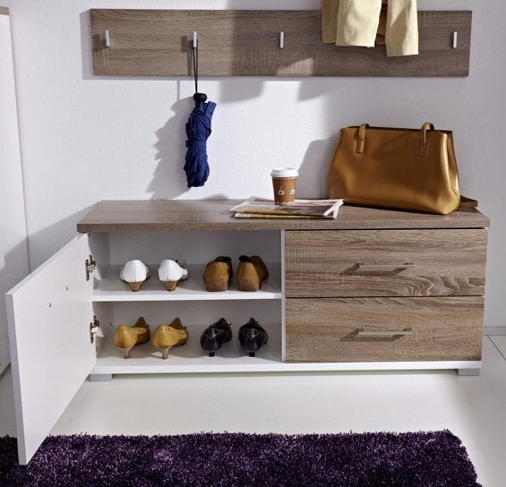 NIEUW Complete 3-delige hal combinatie Wit / Truffel eiken, Ophalen of Verzenden, Nieuw, Modern, design, nieuw, montageservice, bezorgservice
