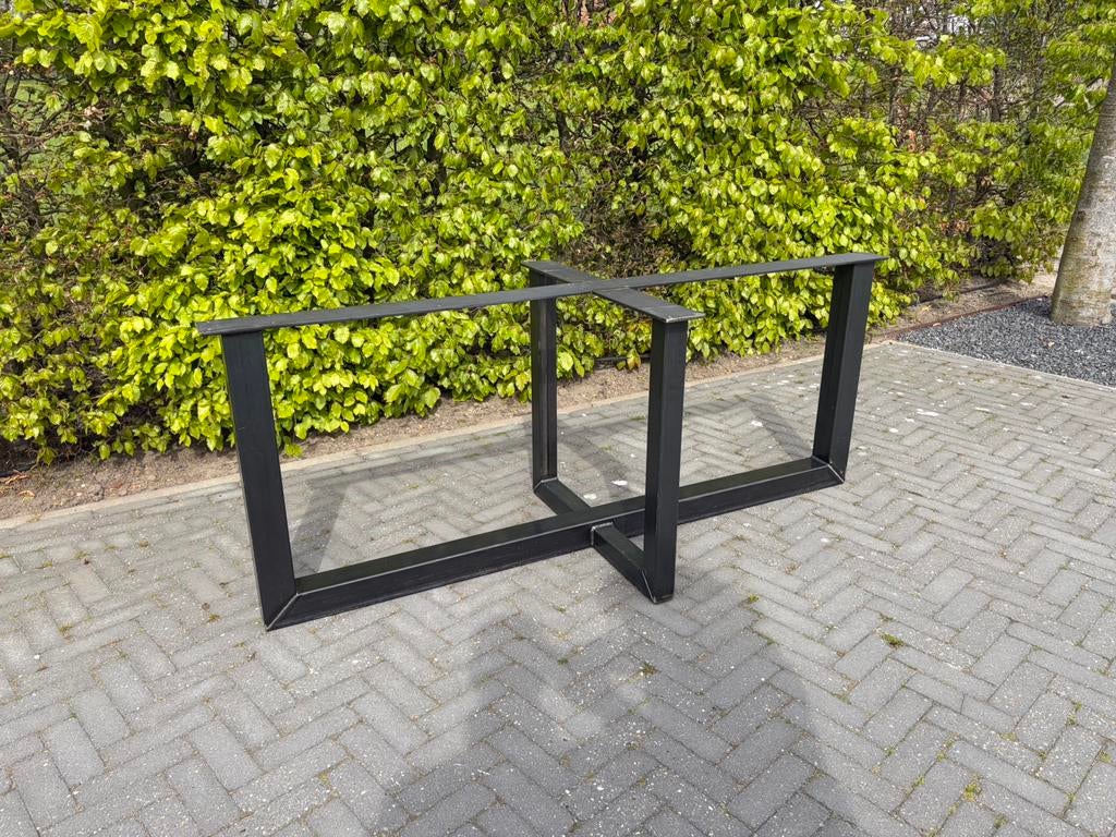 Tafelpoot blank staal 180 x 90 cm, Huis en Inrichting, Tafelonderdelen, Ophalen, Tafelpoot, Gebruikt, 50 tot 100 cm