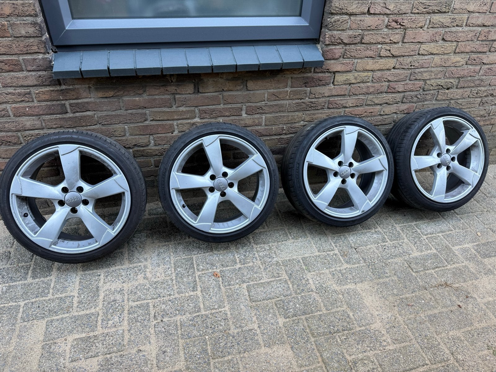 Audi Rotor imitatie velgen 17 inch ET35 5x100, Ophalen, Gebruikt, Velg(en), 17 inch