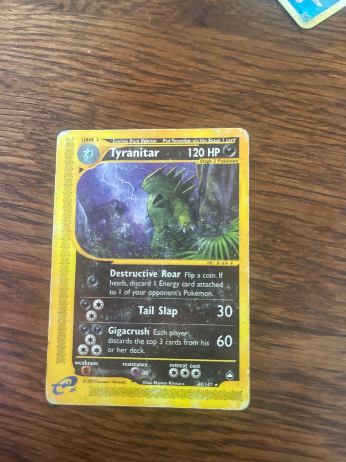 Pokémon Kaart Tyranitar 120 HP - Stage 2, Hobby en Vrije tijd, Verzamelkaartspellen | Pokémon, Ophalen of Verzenden, Gebruikt