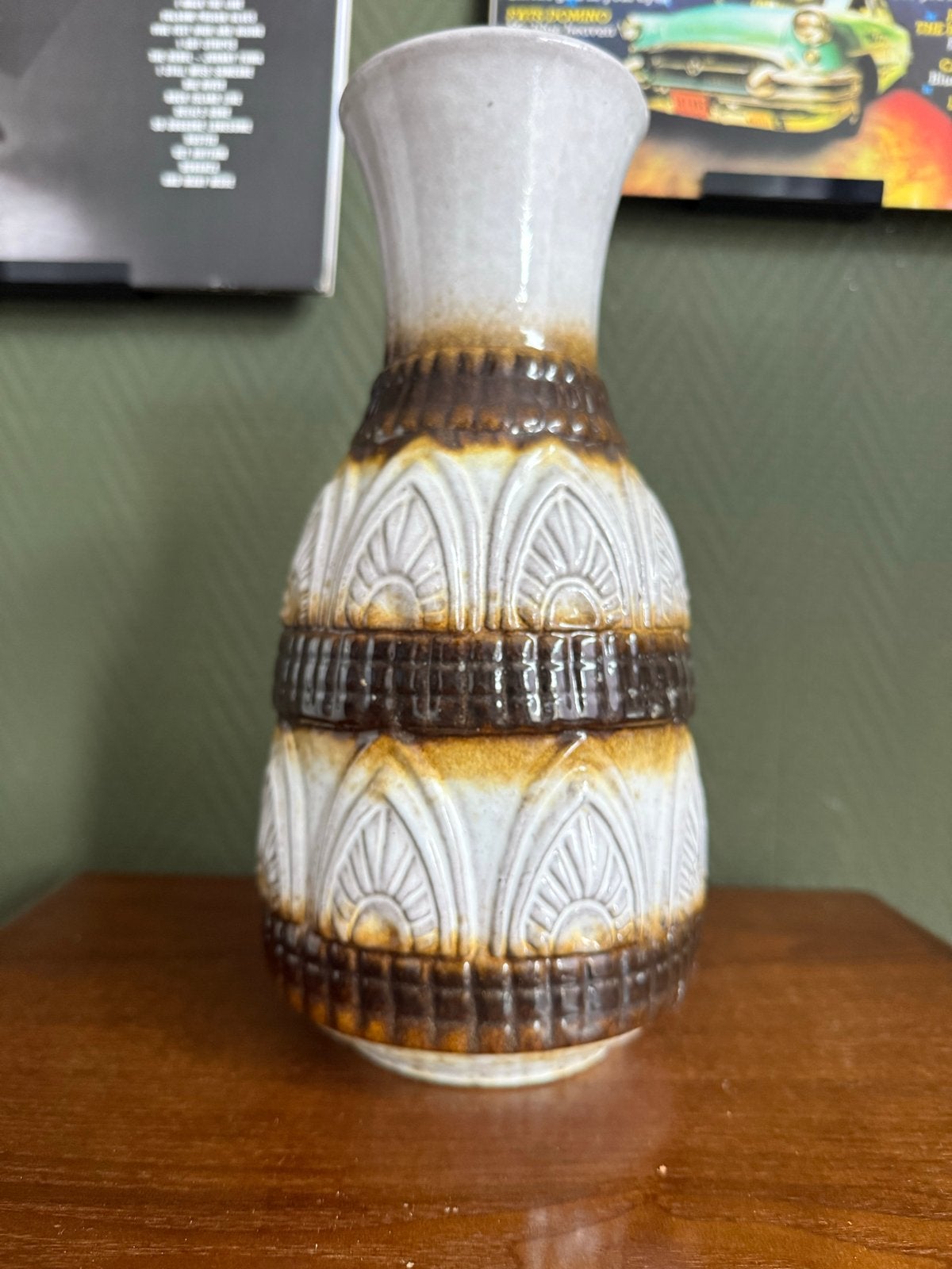 Vintage West-Duitse Keramische Vaas - Fat Lava Stijl, Ophalen of Verzenden