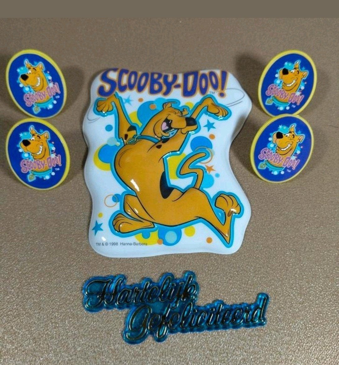 Scooby-Doo Taartdecoratie Set 4 - Duitse dog, Verzenden, Nieuw, Taarten, Versiering
