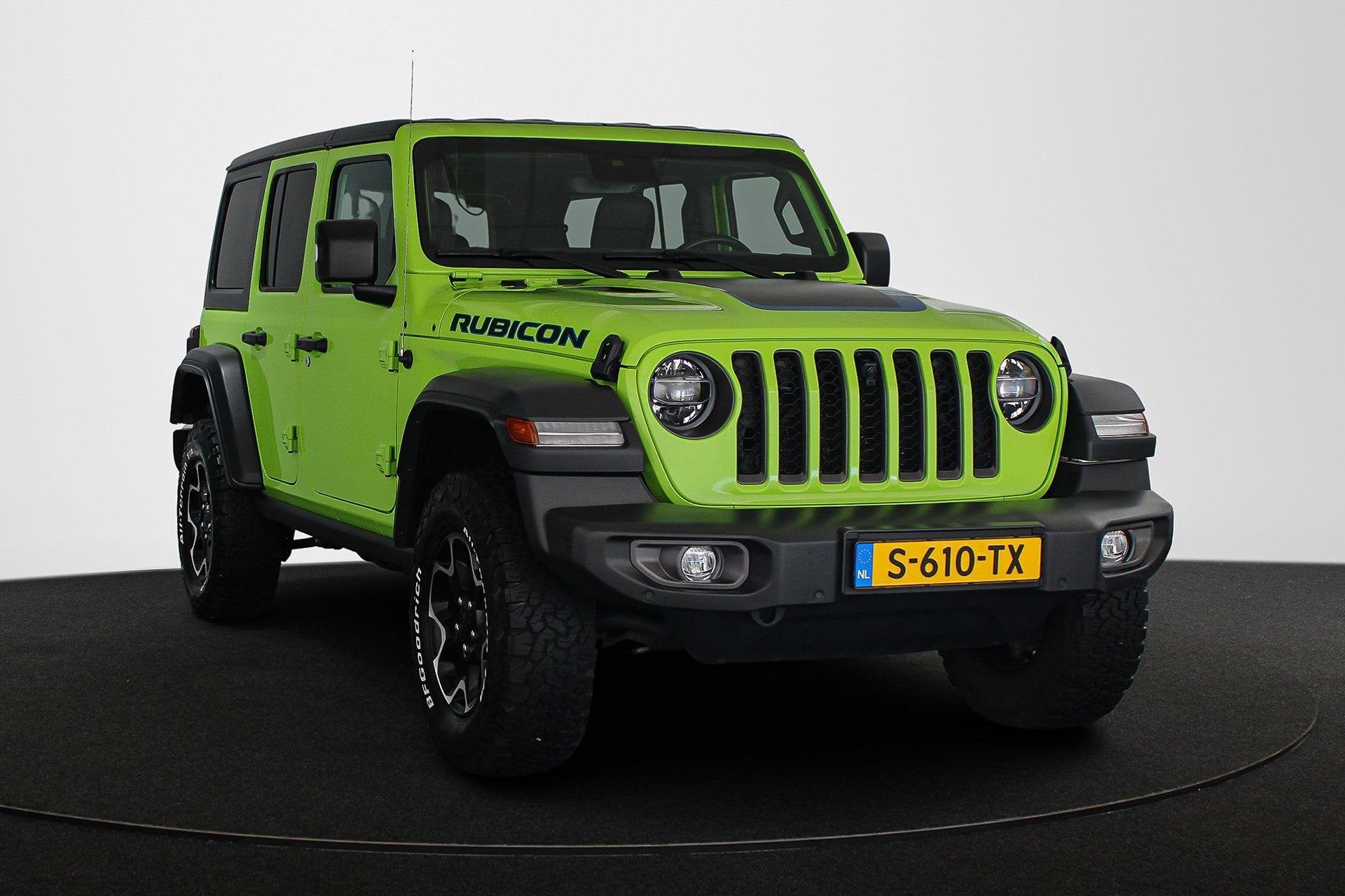 Jeep Wrangler Unlimited 4xe 380 Rubicon Leder Stuur-Stoelver, Auto's, Jeep, Automaat, Stof, 4 cilinders, Cabriolet