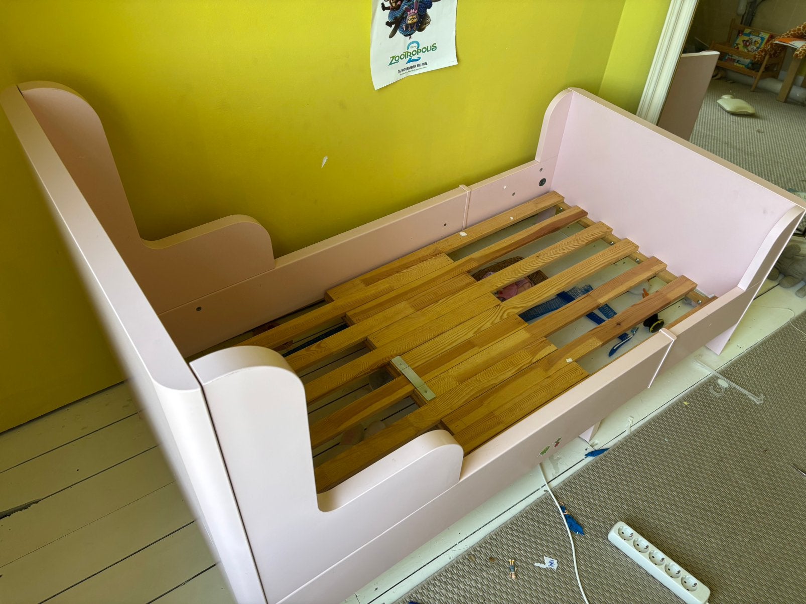 IKEA Busunge meegroeibed (roze) incl. matrassen, Ophalen, Gebruikt, 90 cm, Eenpersoons