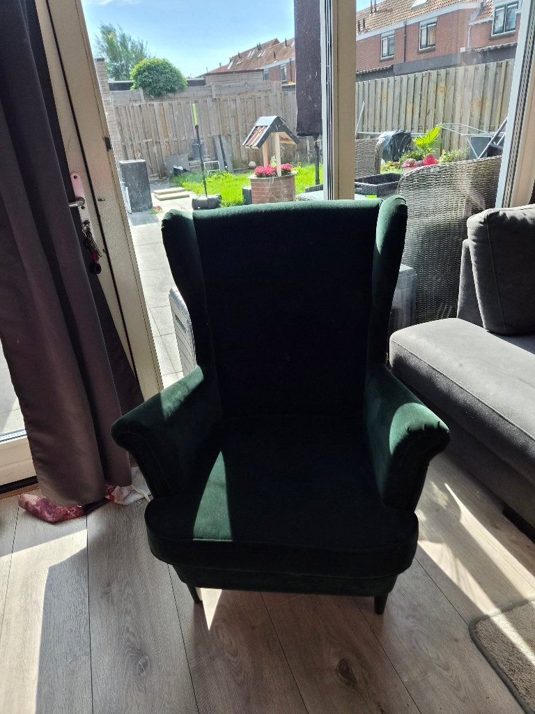 Suede groene stoel, Ophalen, Gebruikt, Overige kleuren, Stof