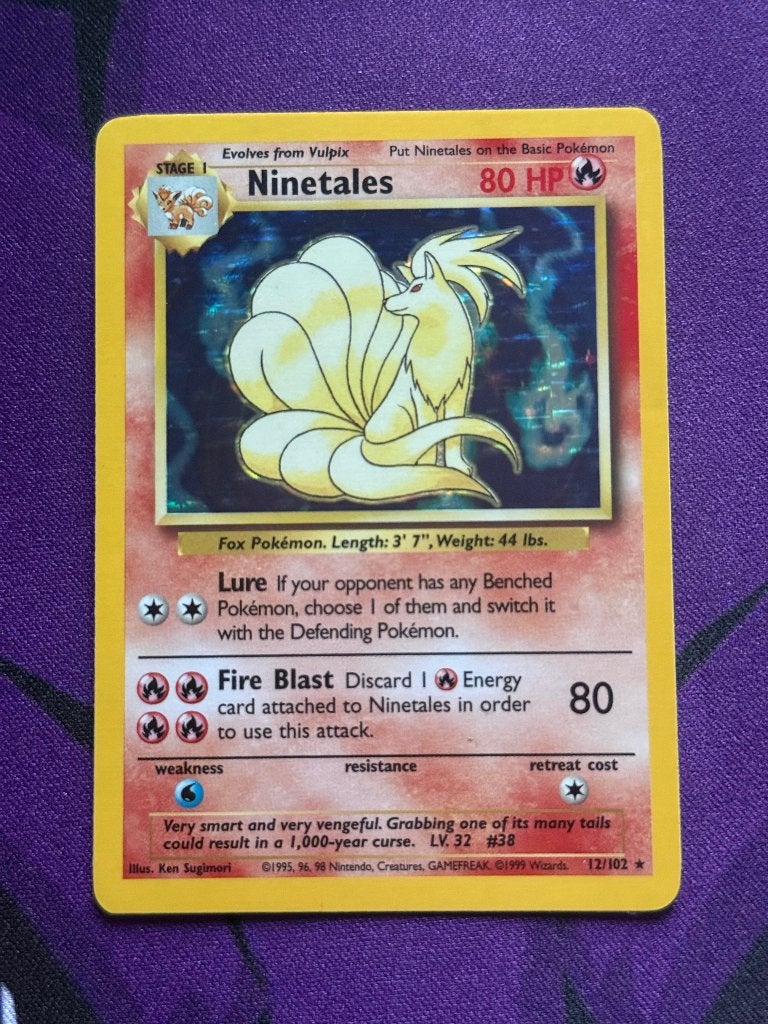 Pokemon ninetales 12, Verzenden, Zo goed als nieuw, Losse kaart, Foil