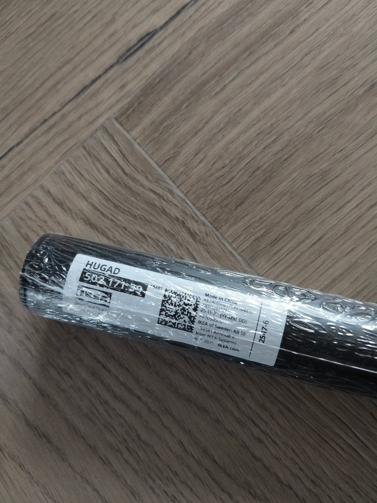 HUGAD Gordijnroede - zwart. 210-385 cm, Ophalen, Zwart, Metaal, Nieuw