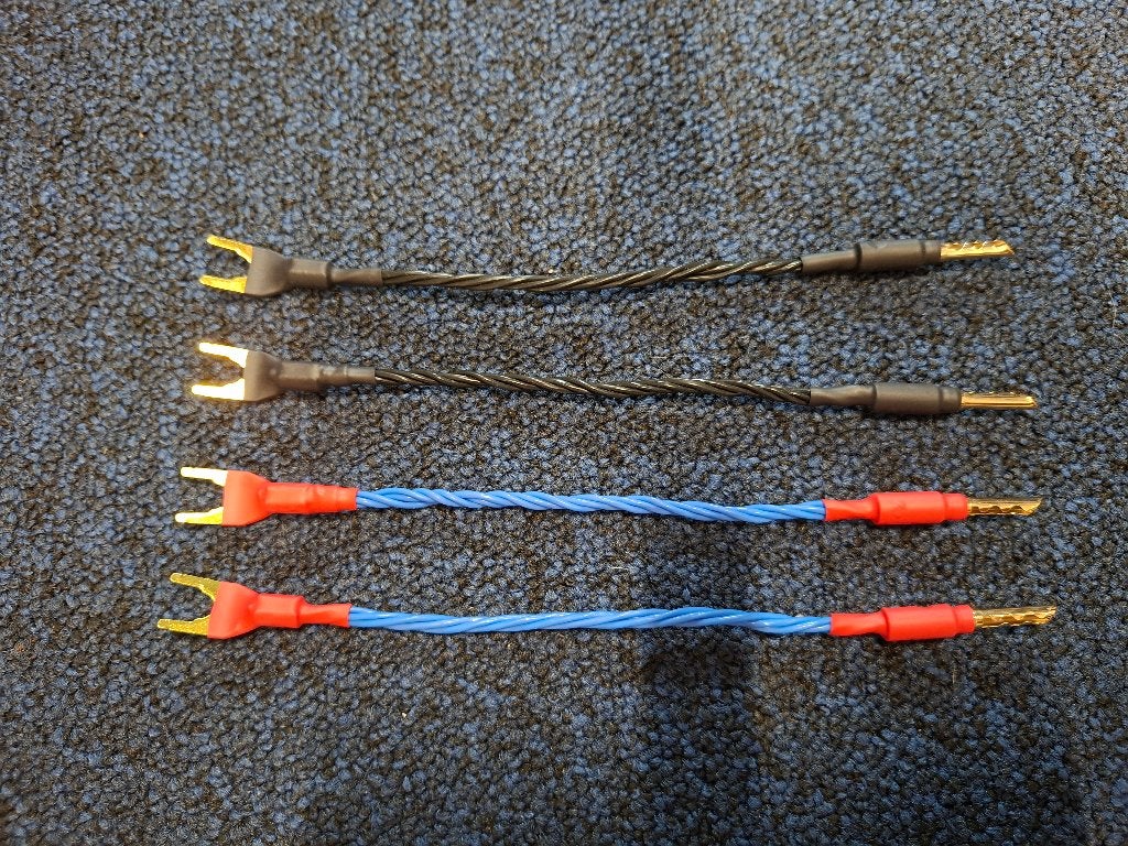 4 stuks Kimber Kable 4TC Jumpers, Audio, Tv en Foto, Ophalen of Verzenden, Zo goed als nieuw, Minder dan 2 meter, Luidsprekerkabel