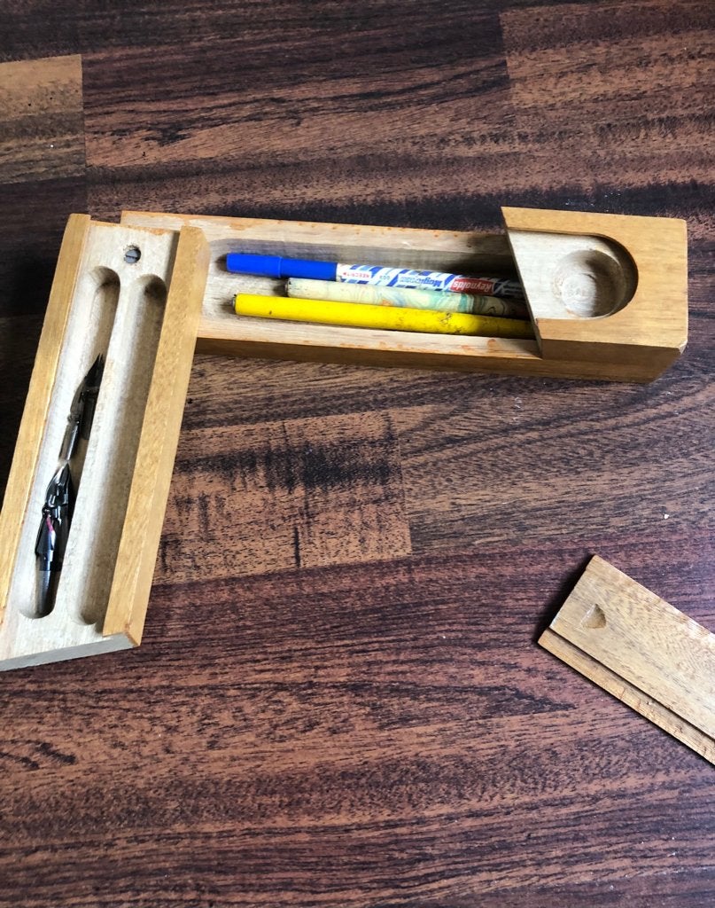 Vintage houten pennenhouder / kalligrafie set, Ophalen of Verzenden, Gebruikt, Overige typen