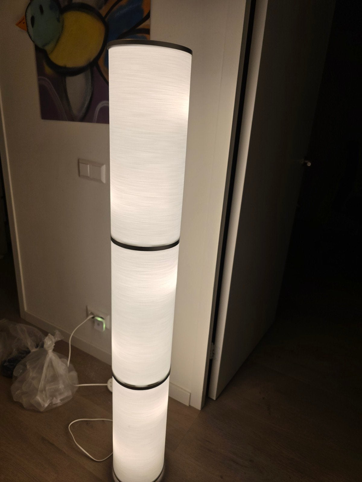 Ikea VIDJA stijlvolle staande lamp met textielen kappen, Gebruikt, Textiel, Modern, 150 tot 200 cm