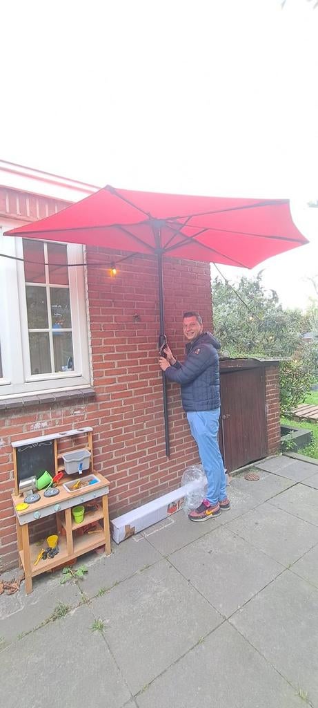 Nieuwe balkon parasol Retour masters. Rood, Ophalen of Verzenden, Nieuw, Minder dan 1 meter