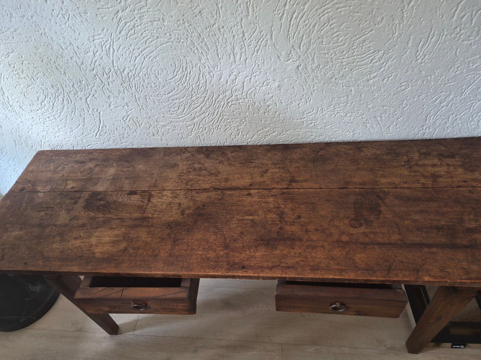 Antieke Teak Sidetable - 160x50x78cm, Ophalen, Gebruikt, Teakhout, 25 tot 50 cm