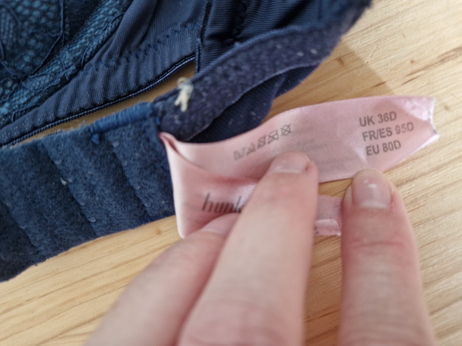 Hunkemöller BH - Donkerblauw kant - Maat 80D, Hunkemöller, Ophalen of Verzenden, Blauw, BH