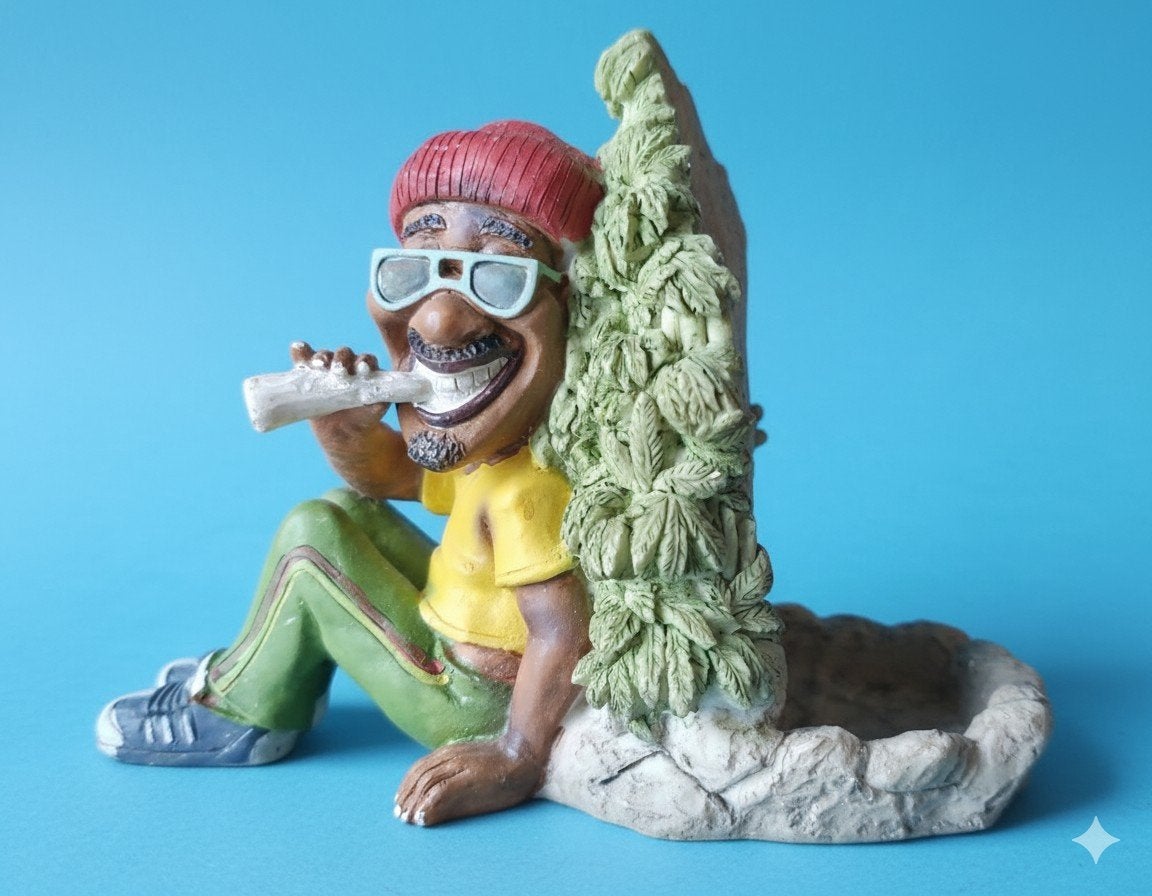 Grappig beeldje van man met joint en wietplant, Ophalen of Verzenden