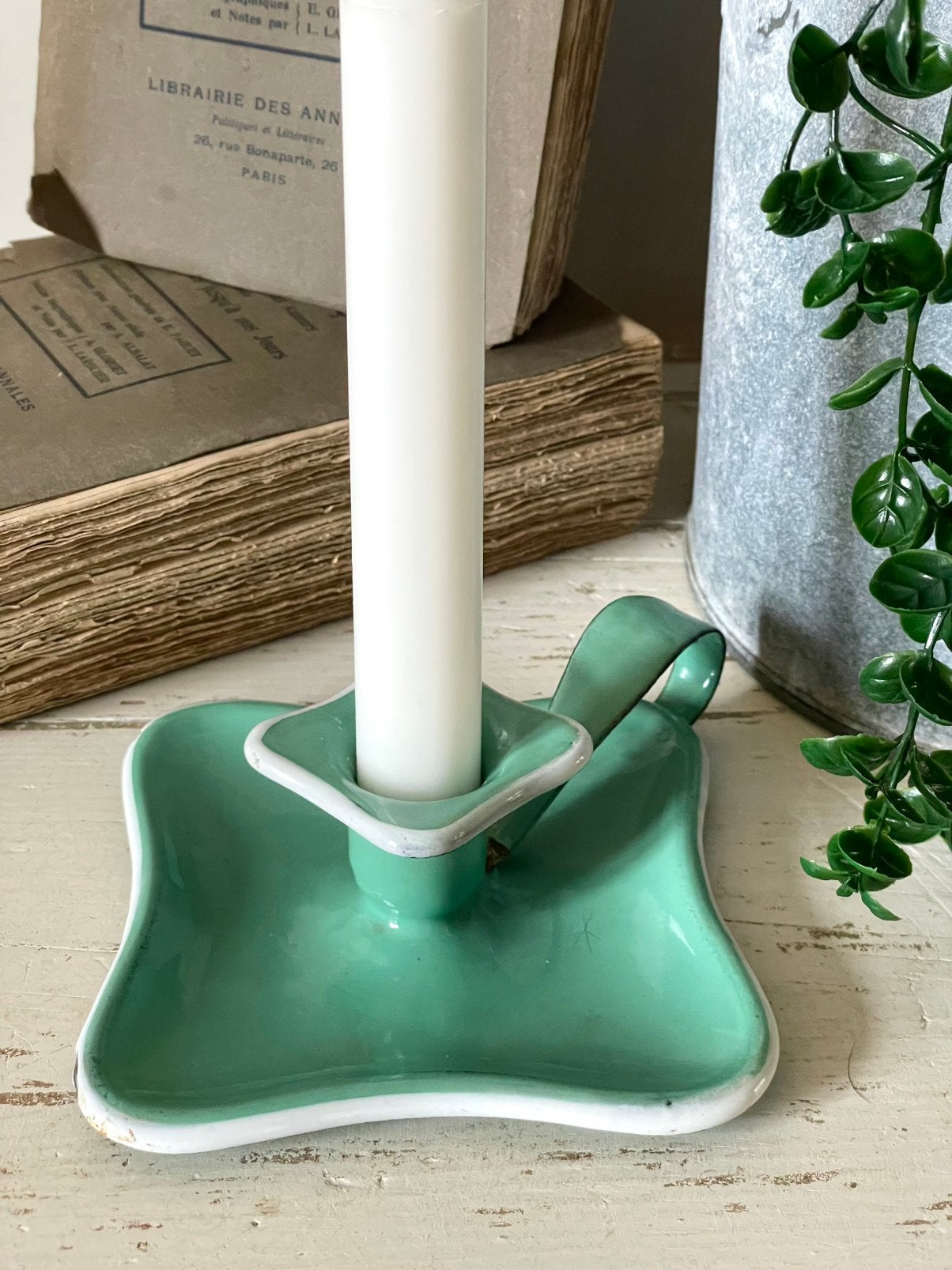 Emaille oude blaker licht groen, Ophalen of Verzenden