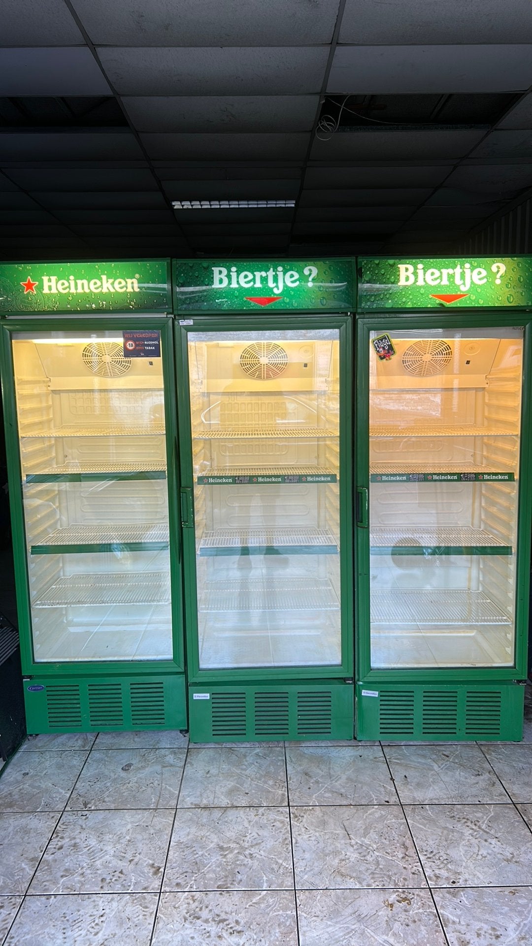 Heineken horeca koelkasten Carrier