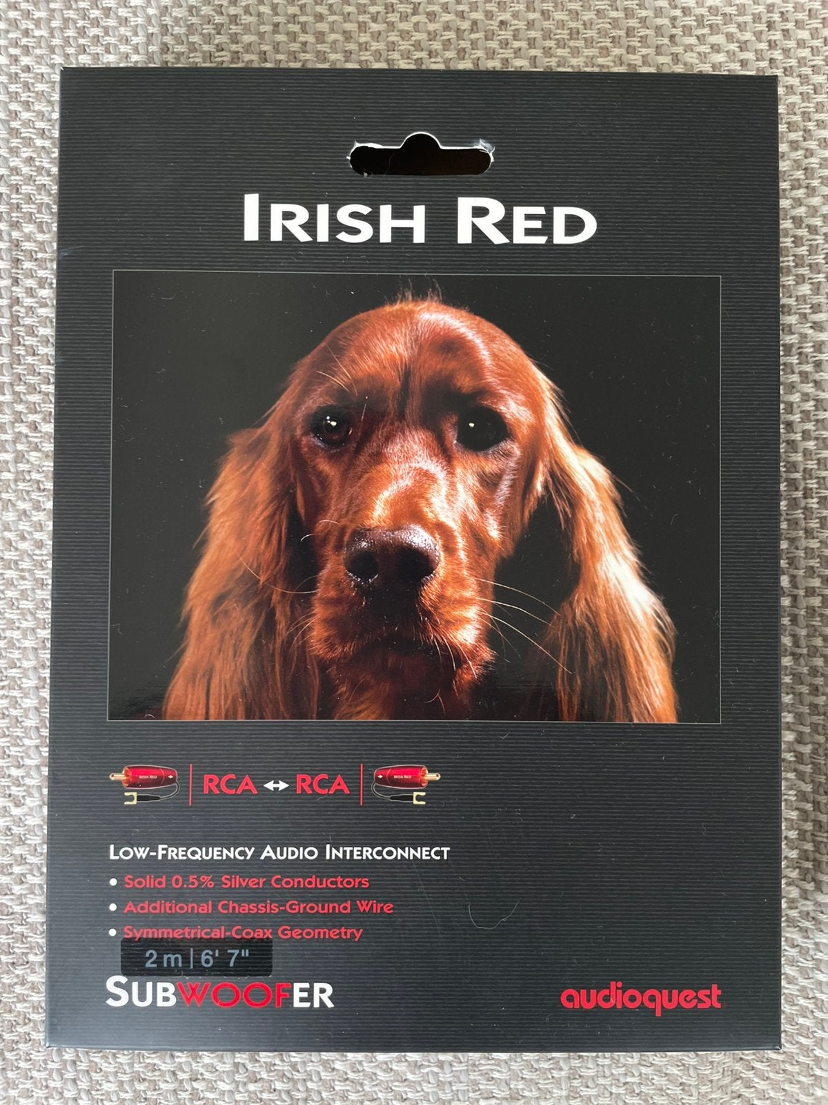 AudioQuest 2m Irish Red RCA, nieuw, Ophalen of Verzenden, Nieuw, 2 tot 5 meter, Luidsprekerkabel