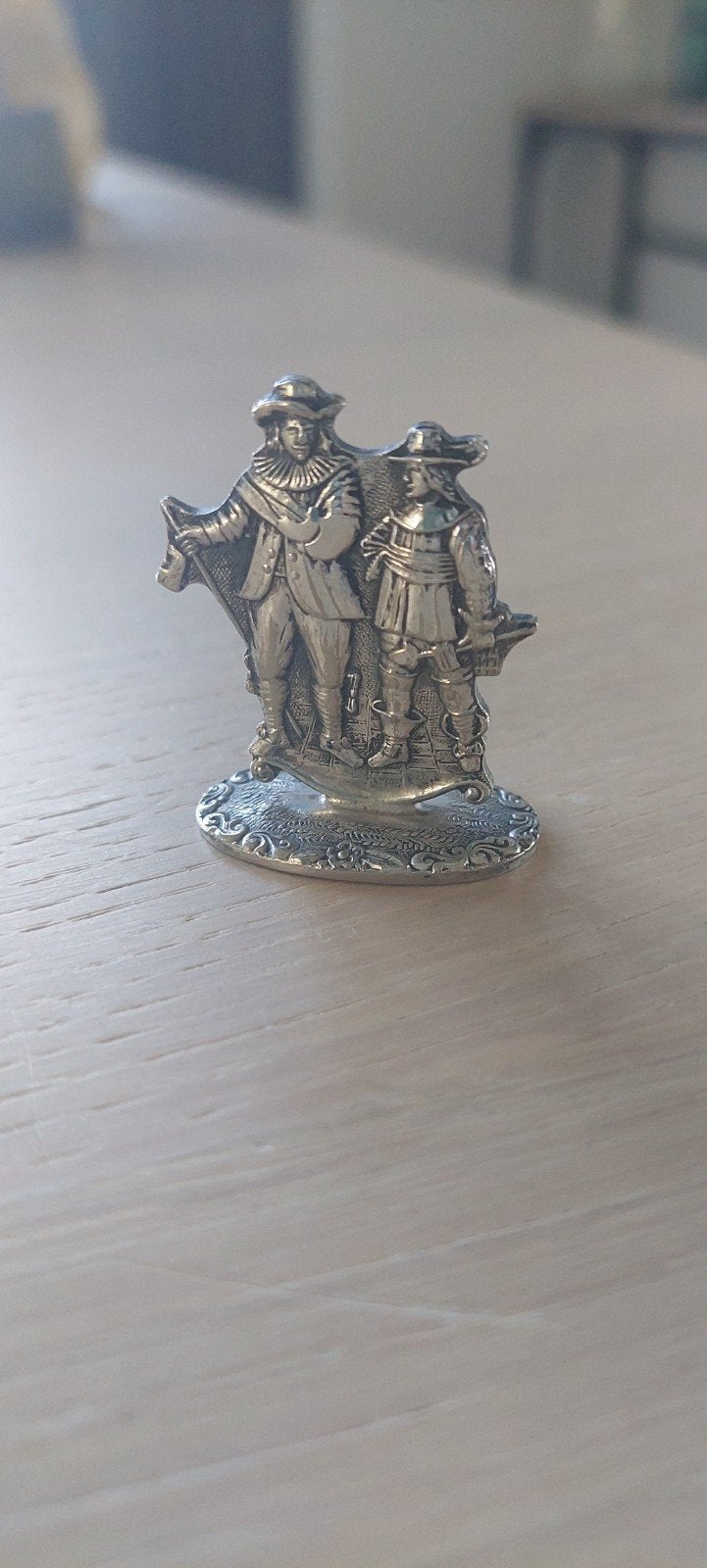 Zilveren beeldje van twee figuren, Antiek en Kunst, Ophalen, Zilver
