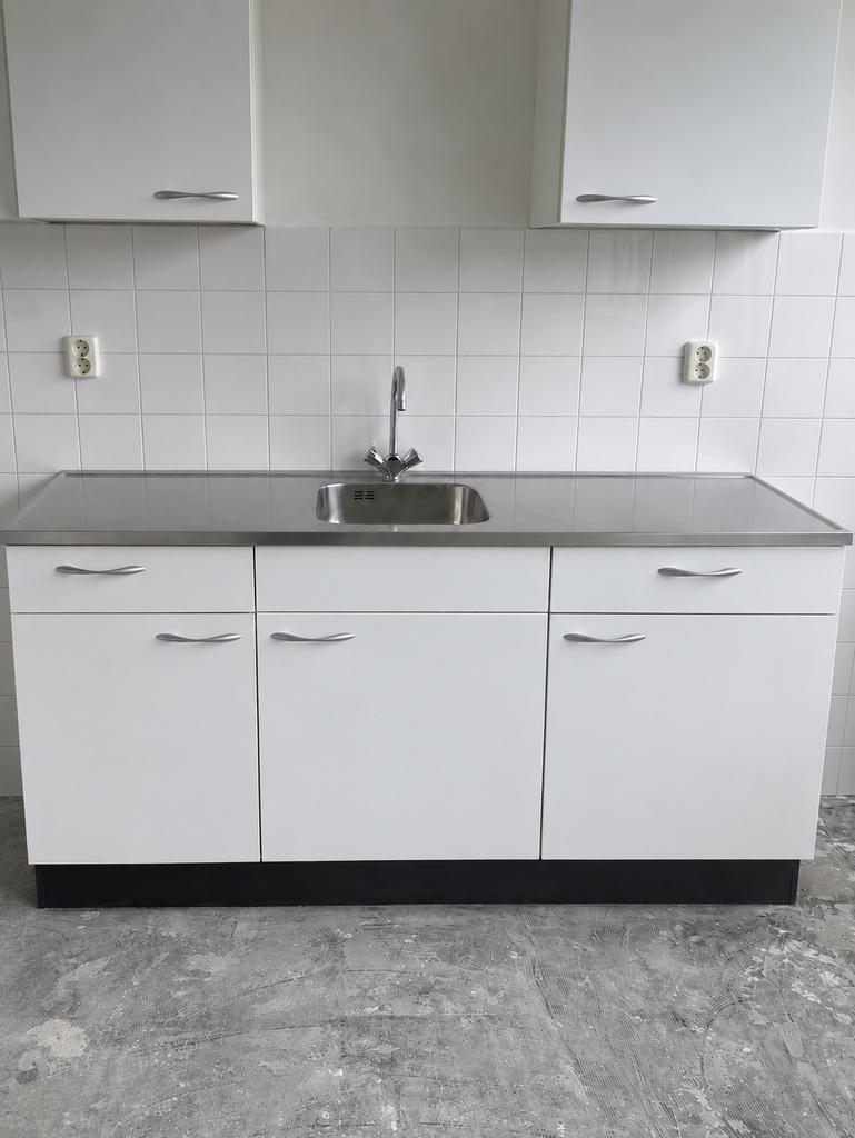 1 Nieuwe Keukenblok  met 1 Bovenkast, Huis en Inrichting, Keuken | Complete keukens, Ophalen, Wit, Nieuw, Enkelwandige keuken