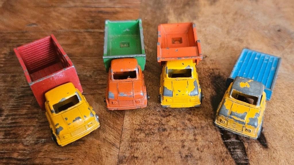 Vintage Speelgoed Vrachtwagens - Set van 4 Tuf-Toys, Ophalen of Verzenden, Gebruikt