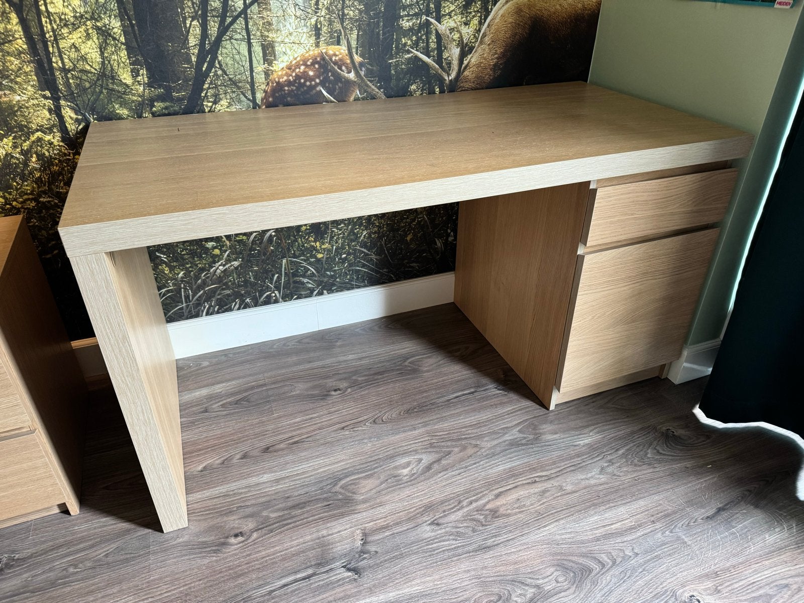 IKEA Malm bureau - Zo goed als nieuw, Ophalen, Met lades, Spaanplaat of MDF, Bruin