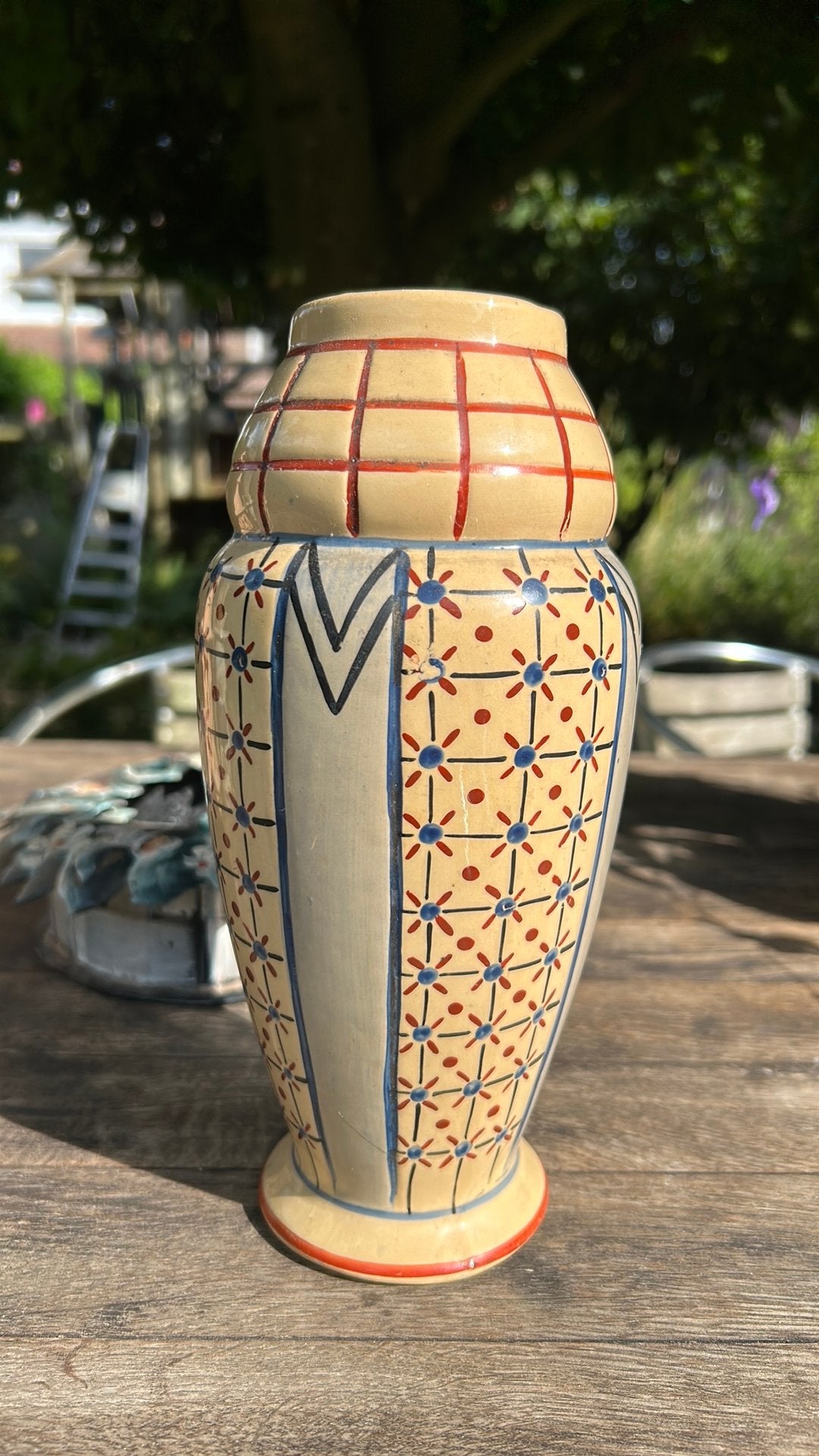 Antieke barbotine Art Deco vaas Wasmuel Auguste Mouzin & Cie, Antiek en Kunst, Ophalen of Verzenden