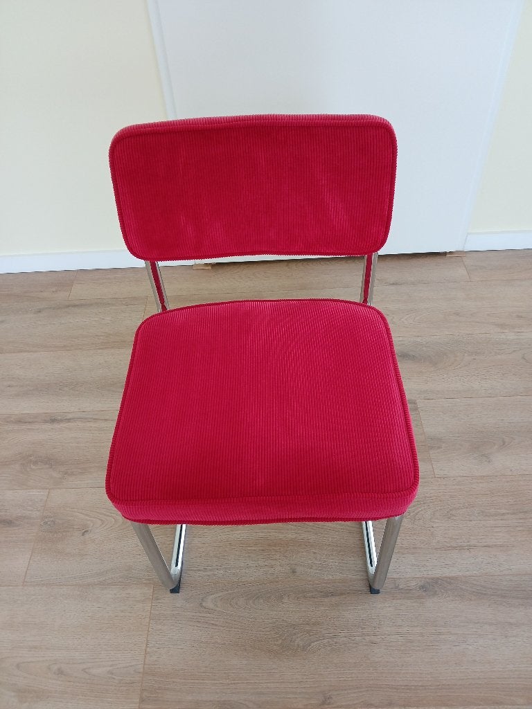 Rib eetkamerstoel  - rood, Huis en Inrichting, Stoelen, Ophalen, Zo goed als nieuw, Rood, Eén