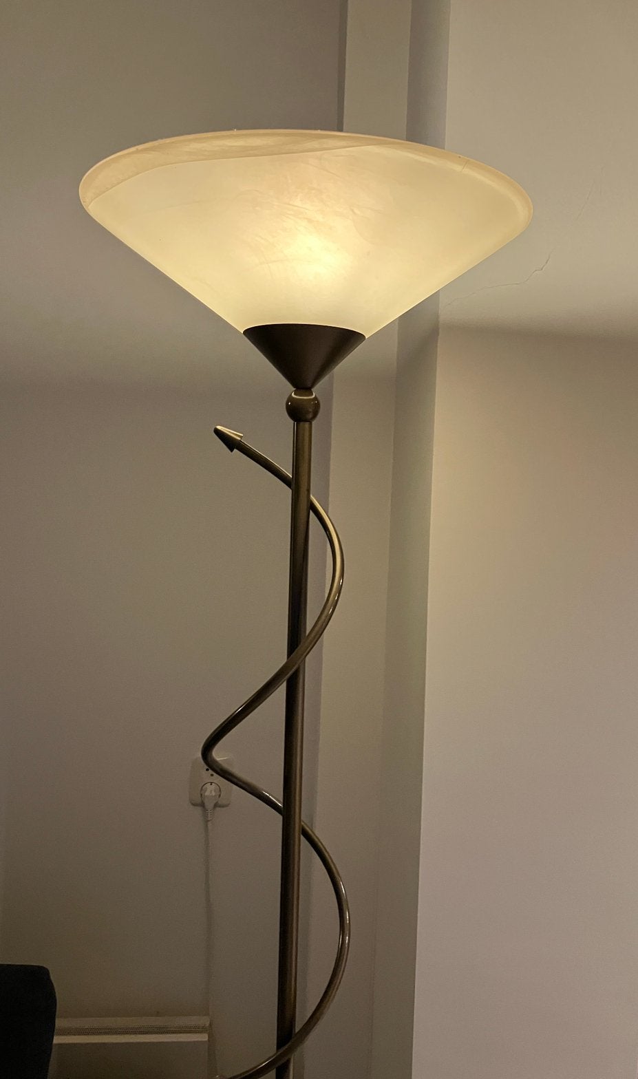Staande lamp, messing, Ophalen, Zo goed als nieuw, 150 tot 200 cm