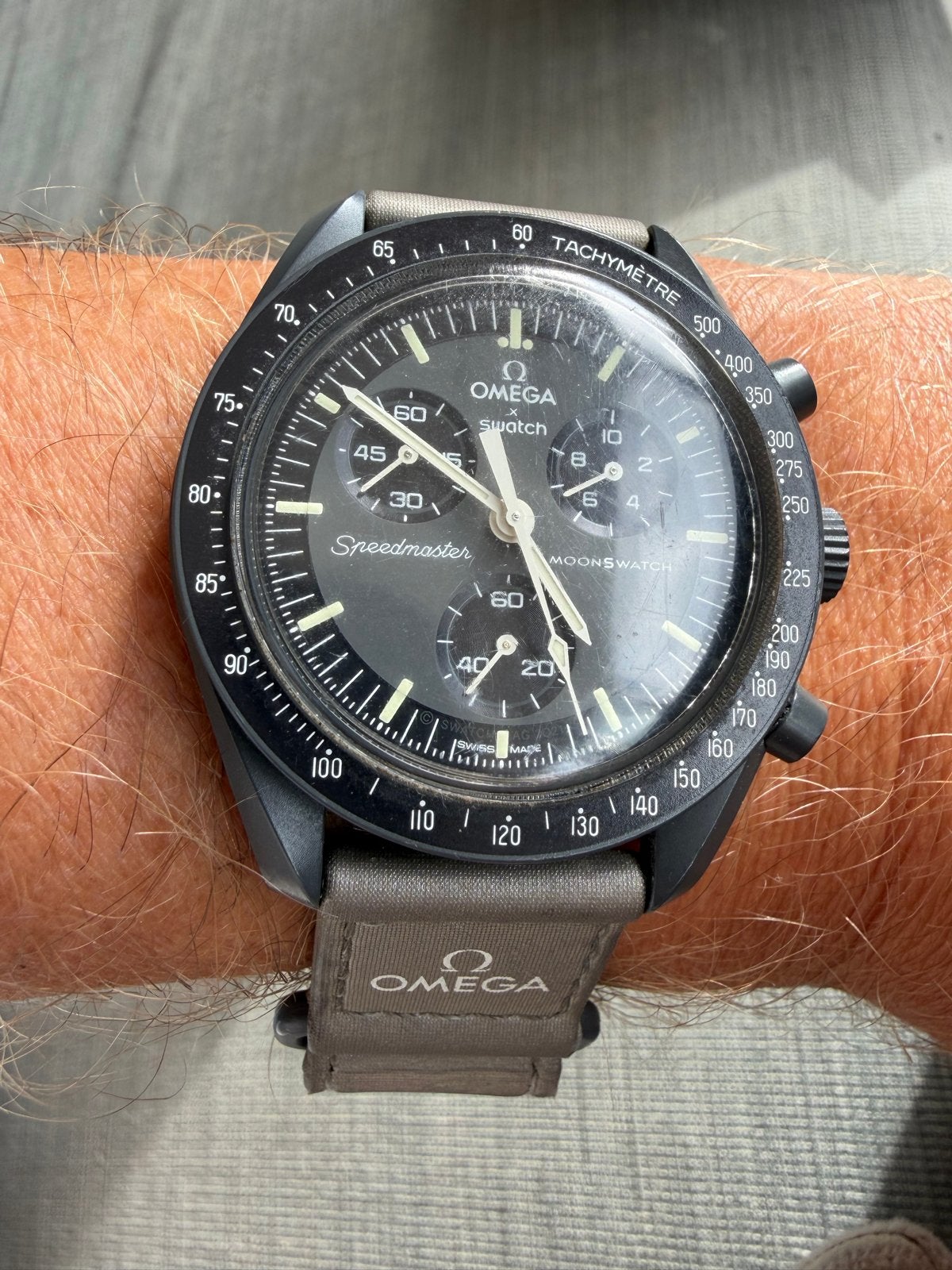 Omega x Swatch Speedmaster Moonswatch Mission to Mercury, Kunststof, Polshorloge, Overige materialen, Ophalen of Verzenden