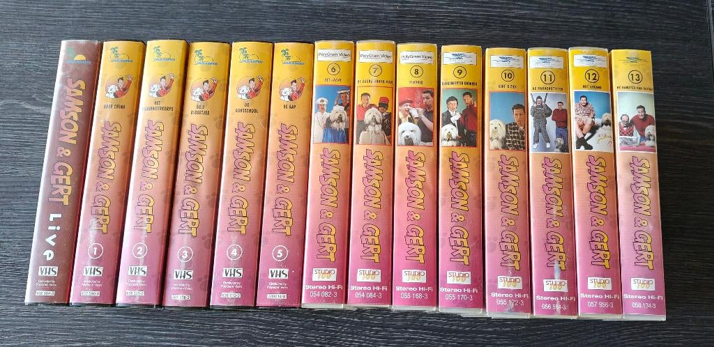 VHS Studio 100 Samson en Gert 1 2 3 4 5 6 7 8 9 10 11 12 13, Cd's en Dvd's, Gebruikt, Alle leeftijden, Kinderprogramma's en -films