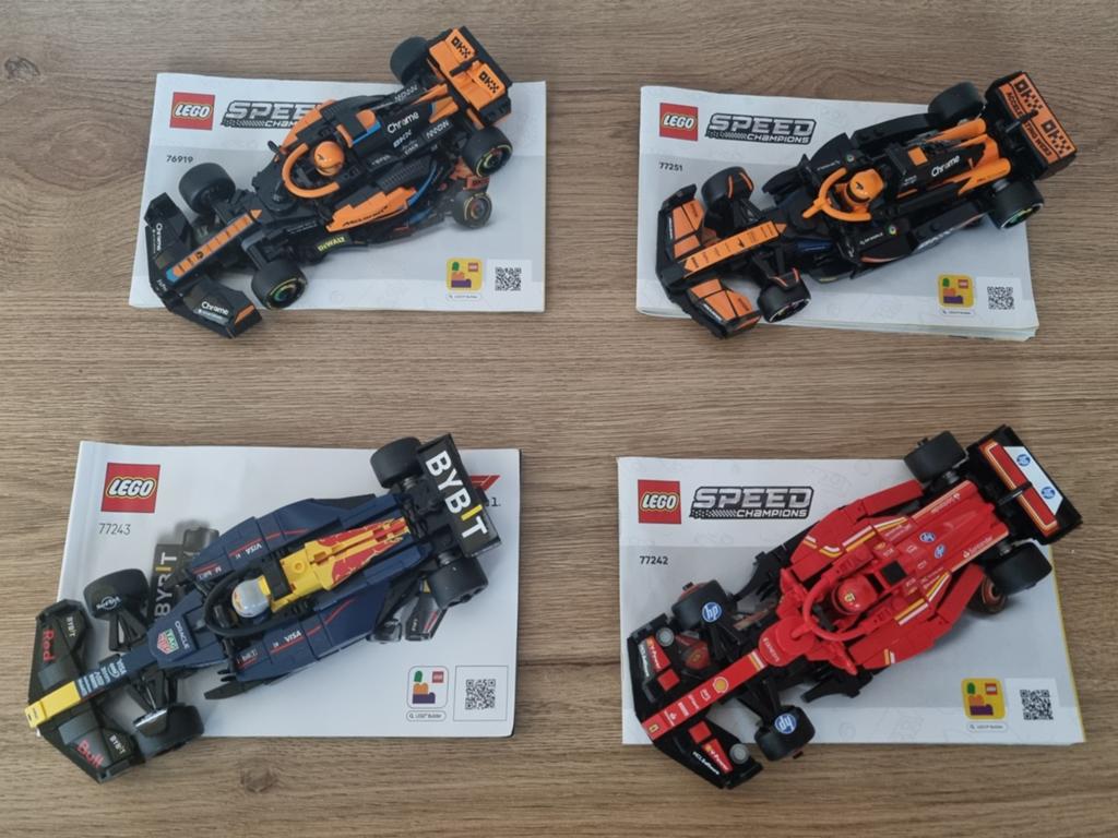 4 lego f1 auto's, Lego, Nieuw, Ophalen of Verzenden, Inclusief minifiguren