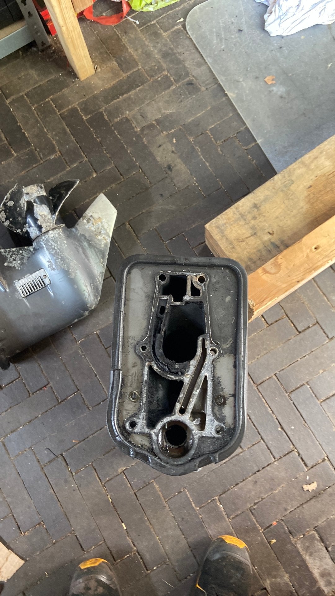 Mariner/mercury 20 pk 2 takt midsection, Ophalen, Gebruikt, Motor en Techniek, Motorboot