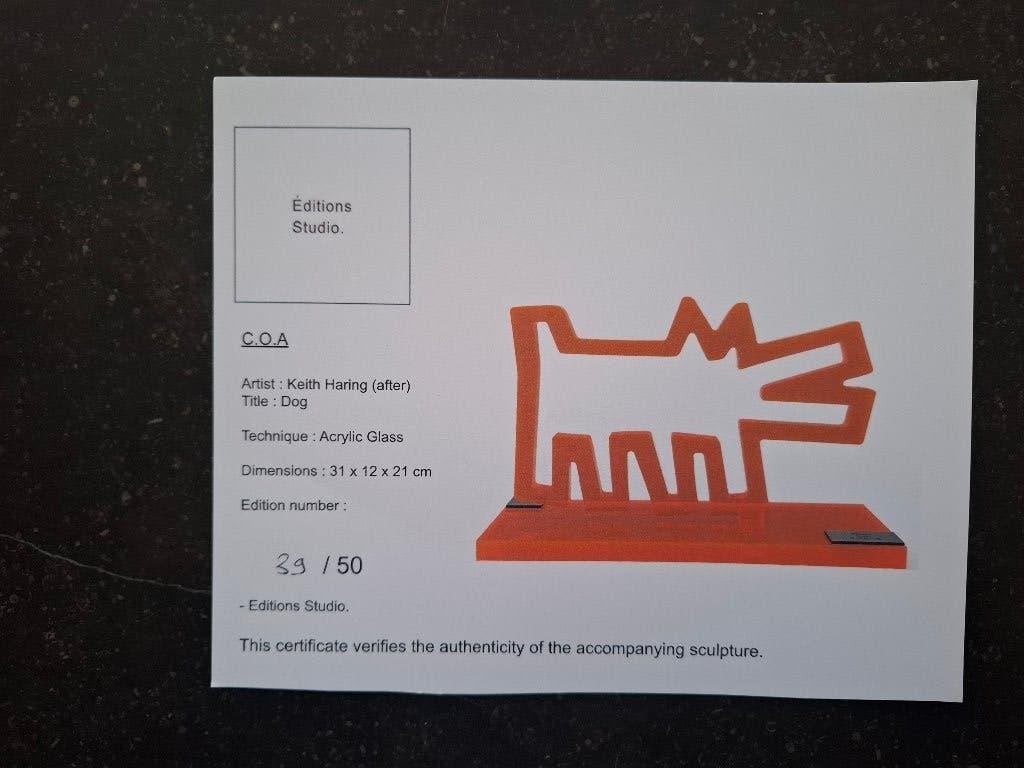 Keith Haring, Oranje, Beeld, Ophalen of Verzenden, 21 cm