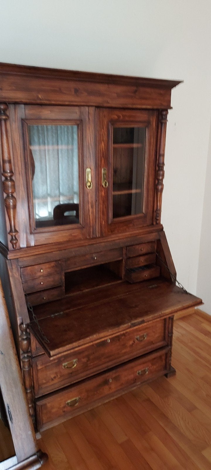 Antieke secretaire kast met bureau, Antiek en Kunst, Ophalen of Verzenden