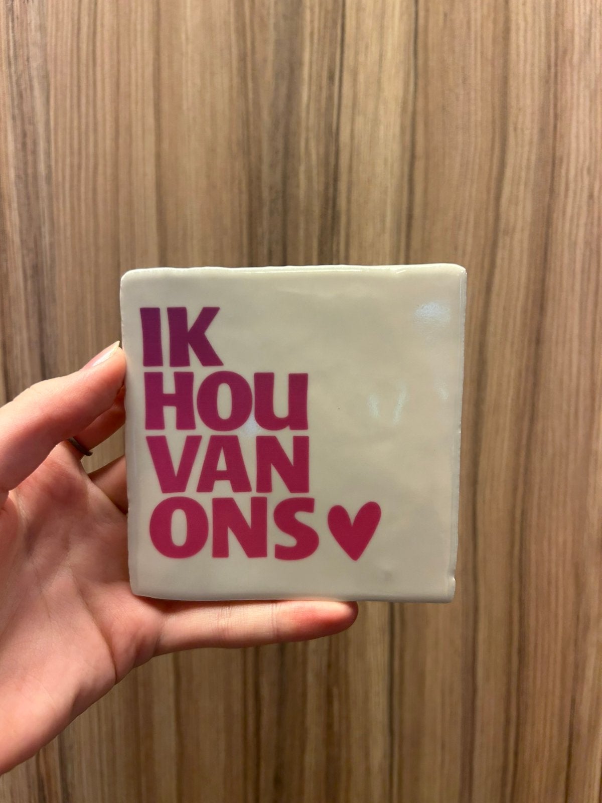 Tegeltje met spreuk, Ophalen, Overige stijlen, Nieuw, Roze