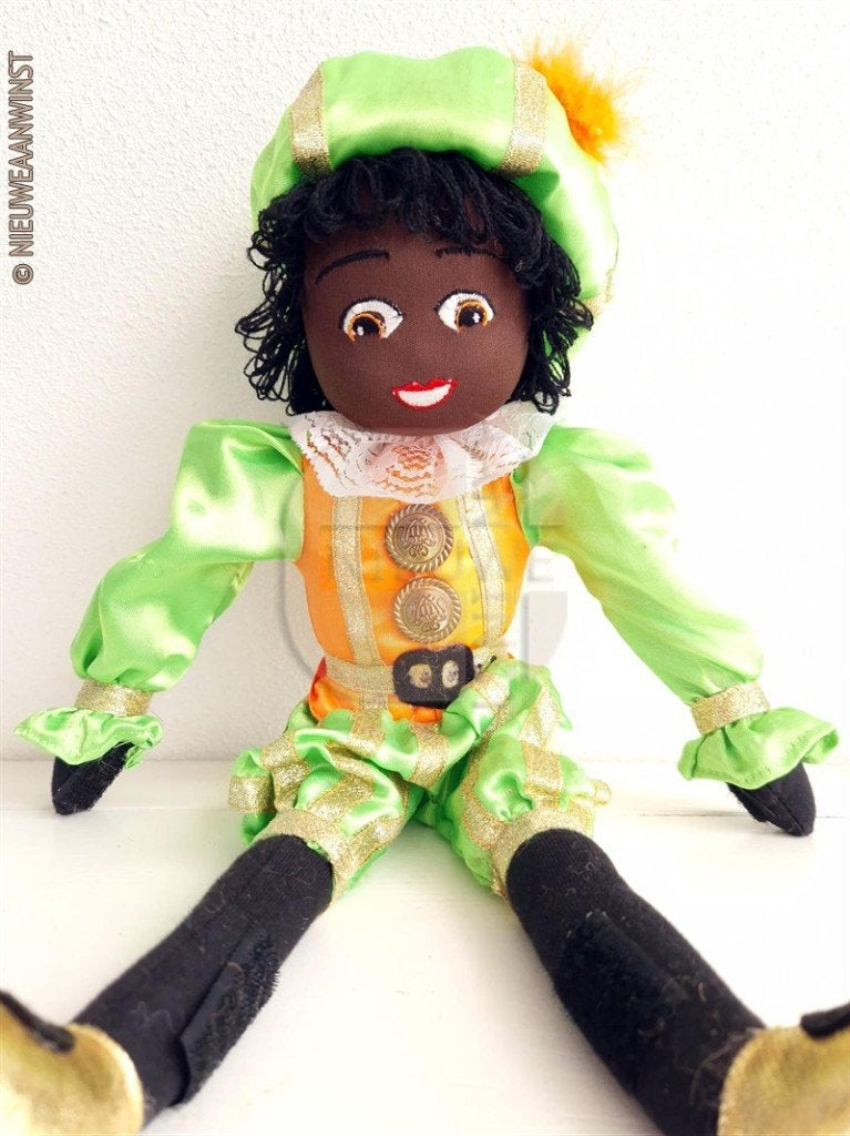 Nostalgische etalage Piet pop - 45cm, groen/oranje, Diversen, Sinterklaas, Verzenden, Zo goed als nieuw