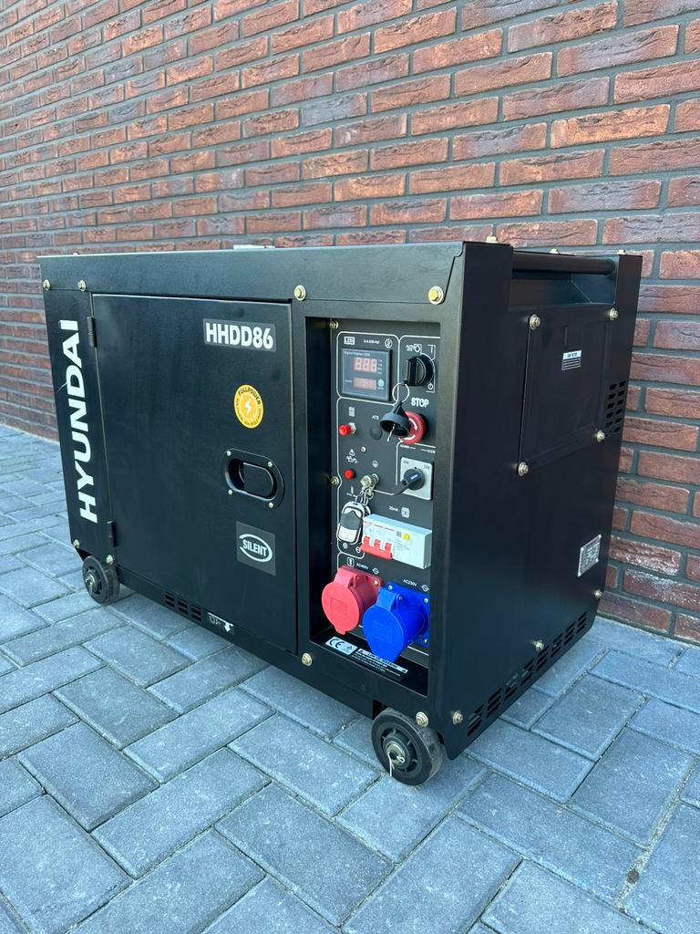 HYUNDAI HHDD86 DIESEL GENERATOR – 8,6 kVA – 230V/400V, Ophalen, Zo goed als nieuw