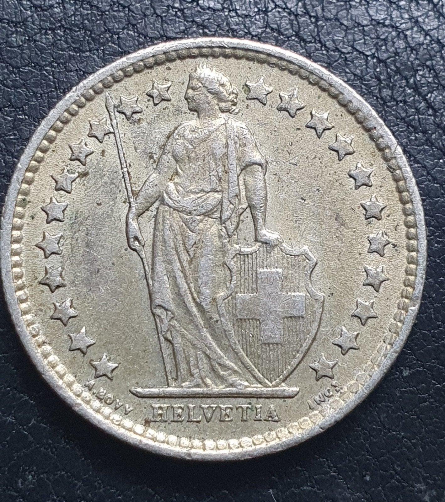 1/2 Francs zilveren munt uit 1959 Zwitserland., Ophalen of Verzenden, Overige landen, Losse munt, Zilver