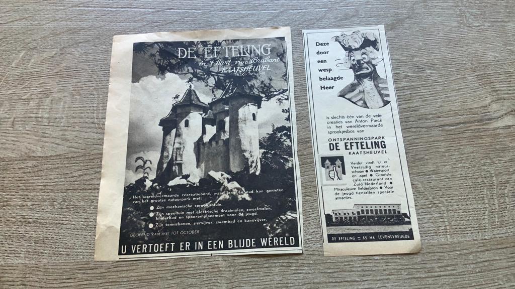 Efteling.Oude advertentie’s.1953, Verzamelen, Efteling, Ophalen of Verzenden, Zo goed als nieuw, Overige typen
