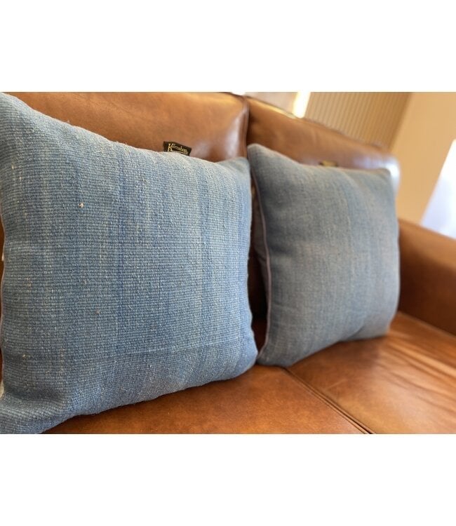 2x Kilim kussen modern ca. 45x45 cm met vulling, Blauw, ....., Vierkant, Nieuw
