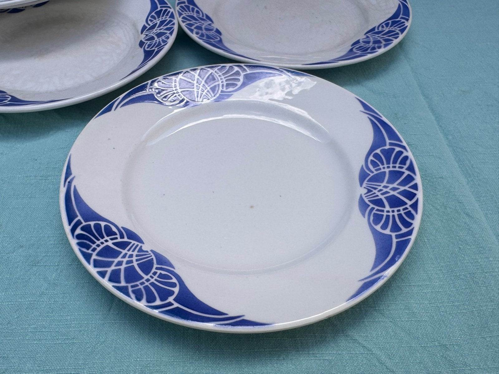 Franse bordjes met blauw decor - Thérèse, Antiek en Kunst, Ophalen of Verzenden